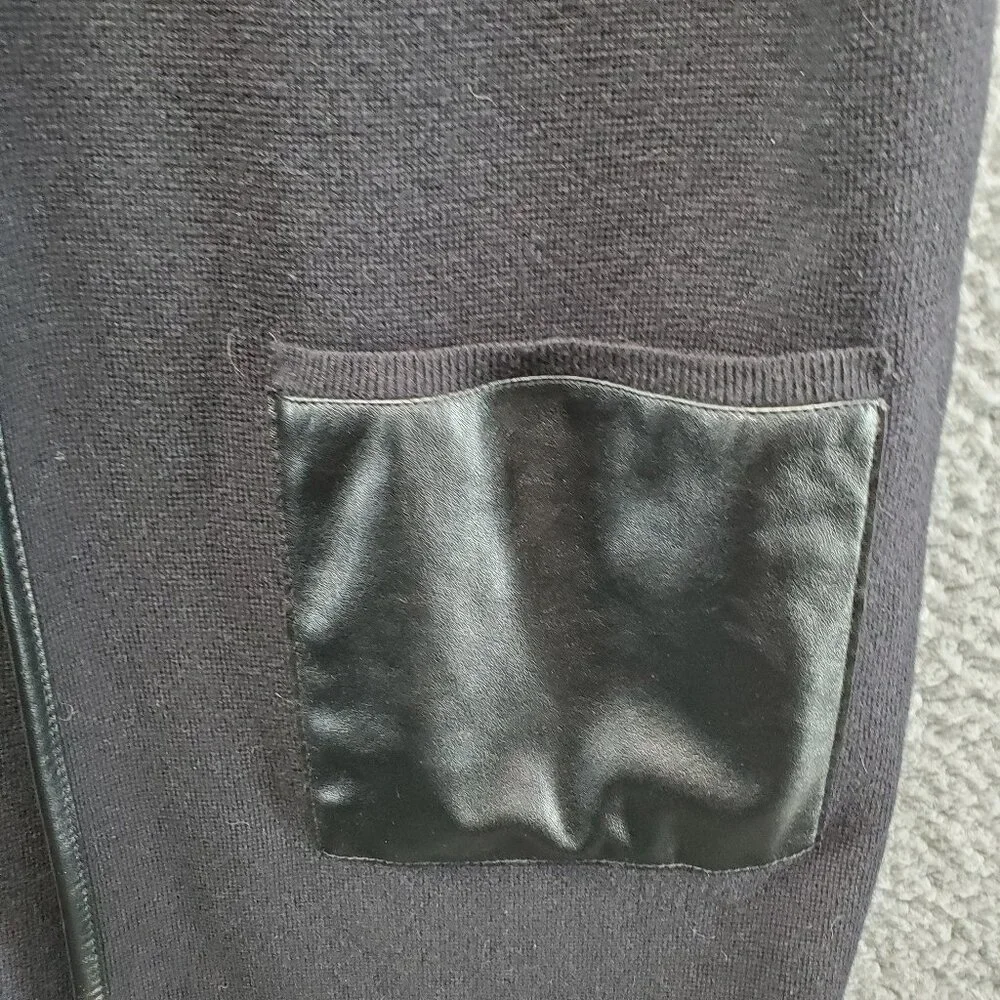 Chicos‎ Longline Cardigan Size 1 Small Pockets Open Front Black Sleeveless